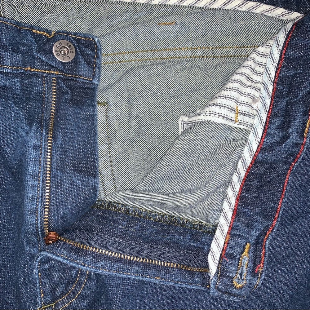LL Bean standard fit dark wash cotton denim Sz44x34 jeans - Picture 5 of 6